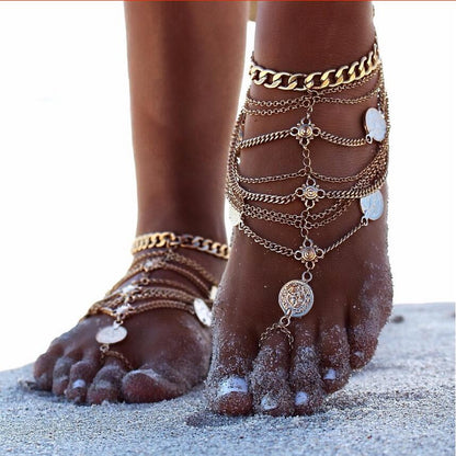 Sunset Silhouette - The Nevermore Boho Anklet Barefoot Sandal