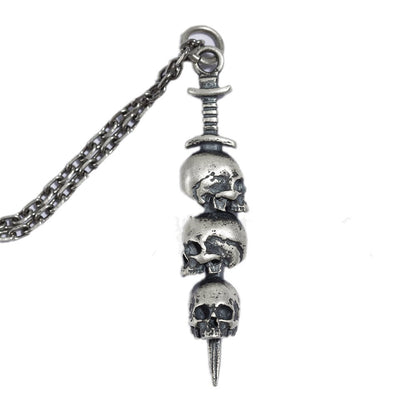 Sword Skull - The Nevermore Gothic Pendant 925 Silver