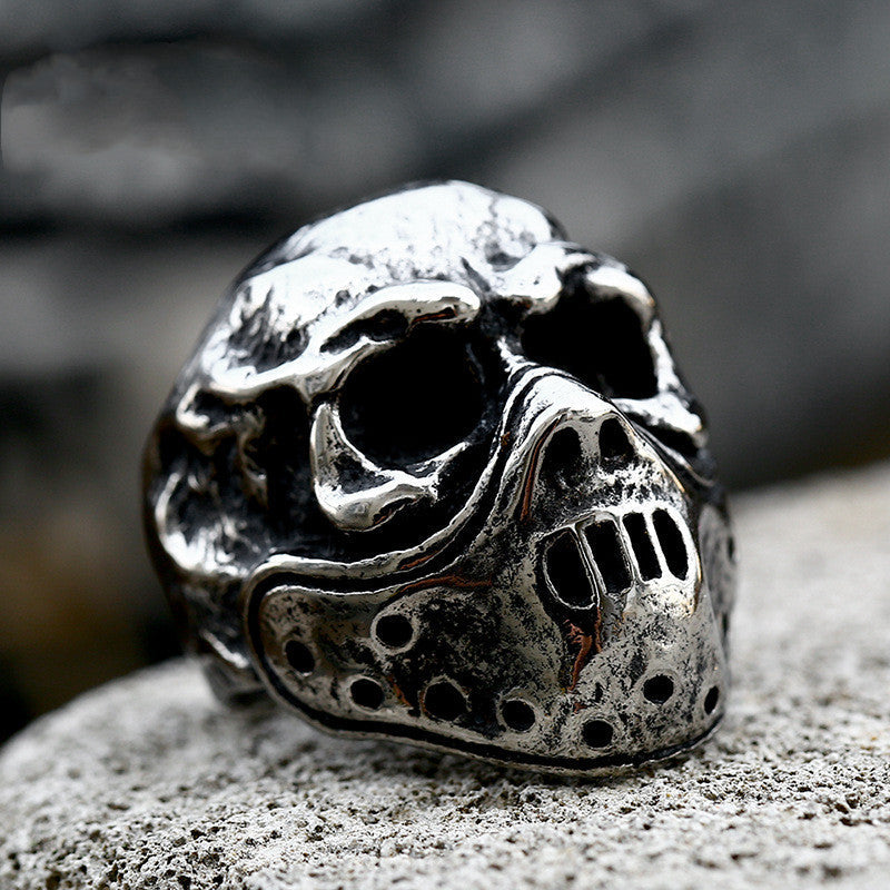 Terror Skull Mask - The Nevermore Gothic Ring Titanium Steel