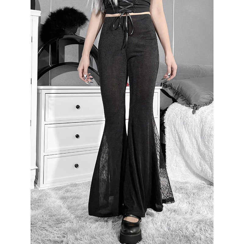 Thalia Ephemera - The Nevermore Gothic Pants for Women Lace Cutout