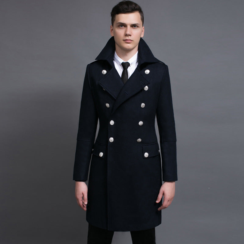 The Nevermore Coats for Men - Double-row Retro Woolen Coat Man