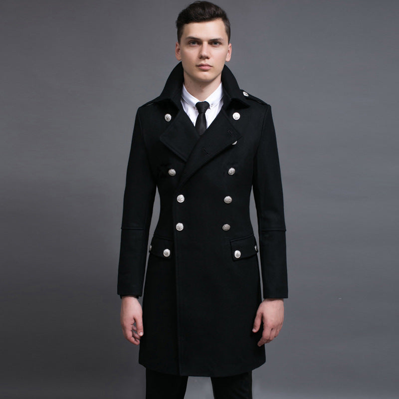 The Nevermore Coats for Men - Double-row Retro Woolen Coat Man