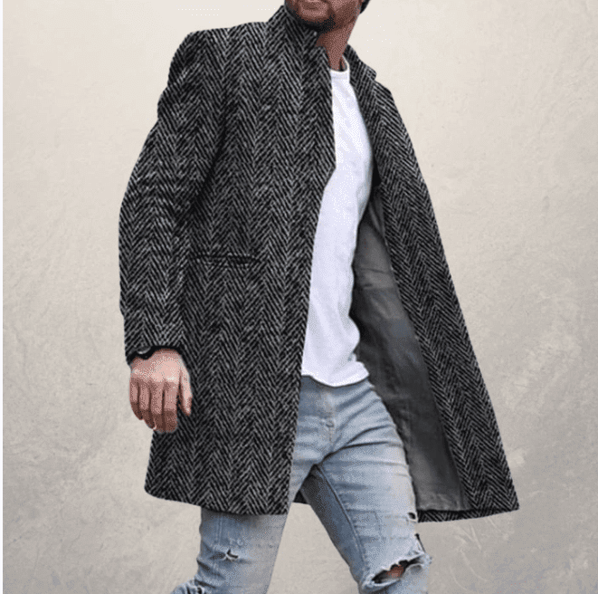 The Nevermore Coats for Men - Herringbone collared windbreaker