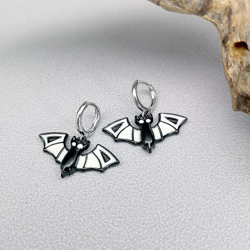 The Nevermore Gothic Earrings - Halloween Funny Earrings Female Personality Ghost Pumpkin Bat Cartoon Jewelry