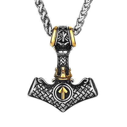 Thor's Legacy - The Nevermore Gothic Norse Viking Pendant Necklace Titanium Steel