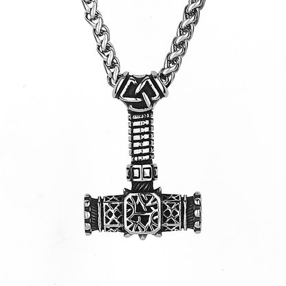 Thor's Legacy - The Nevermore Gothic Norse Viking Pendant Necklace Titanium Steel