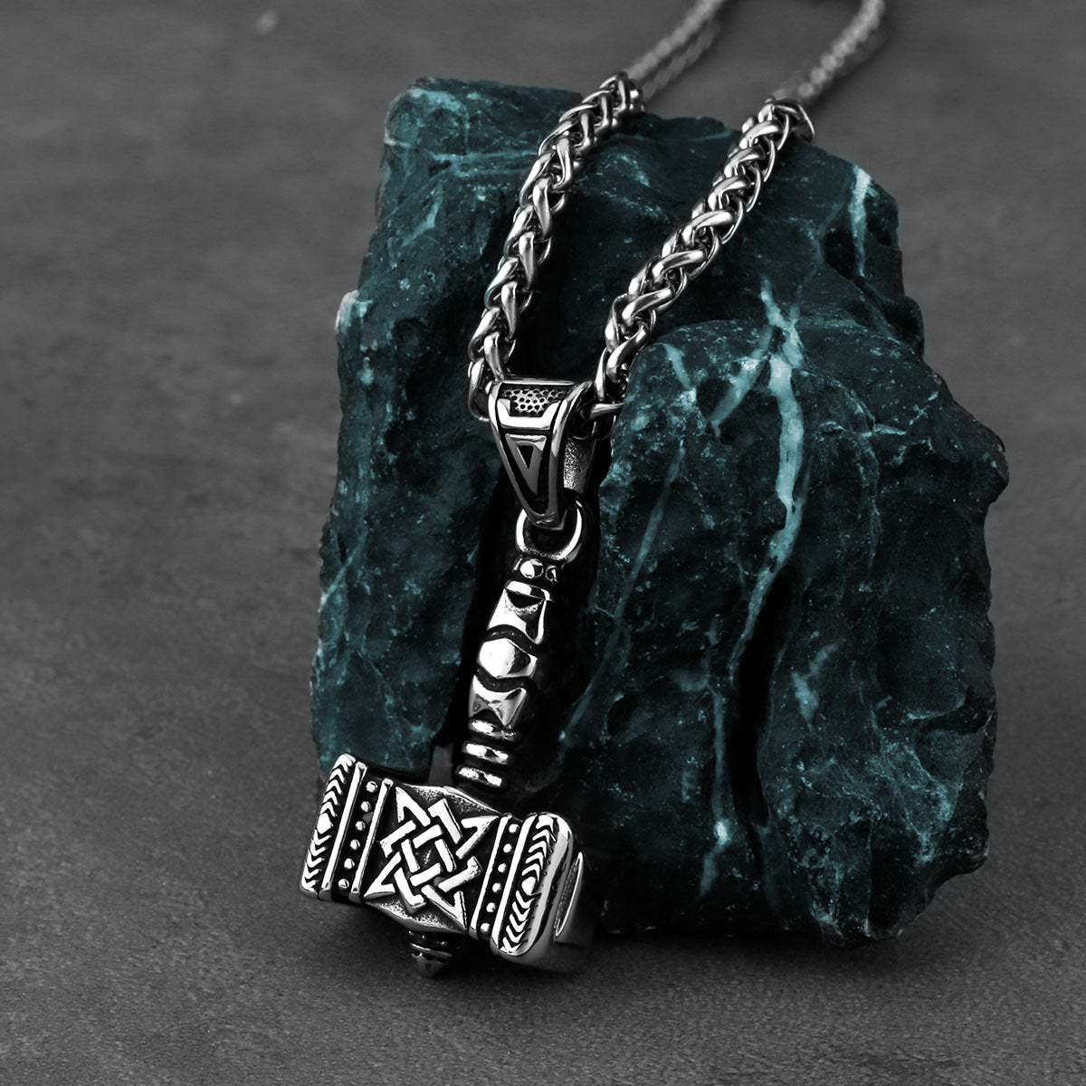 Thunderstrike Mallet - The Nevermore Gothic Viking Norse Stainless Steel Pendant Necklace