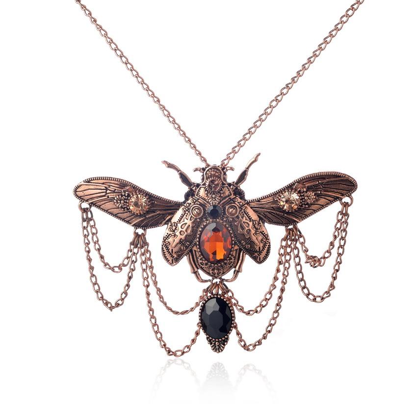 Time-honored Beetle - The Nevermore Steampunk Pendant Necklace