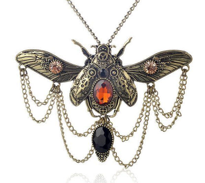 Time-honored Beetle - The Nevermore Steampunk Pendant Necklace