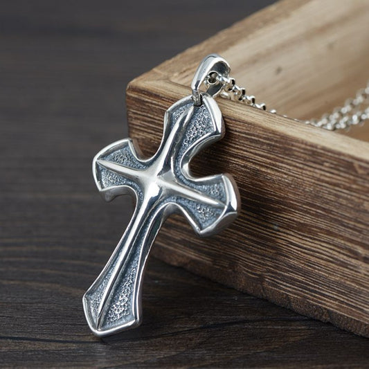 Timeless Cross - The Nevermore S925 Silver Vintage Craft Pendant Necklace