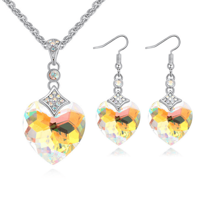 Timeless Grace - The Nevermore Crystal Heart Jewelry Set