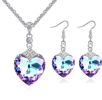 Timeless Grace - The Nevermore Crystal Heart Jewelry Set