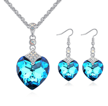 Timeless Grace - The Nevermore Crystal Heart Jewelry Set