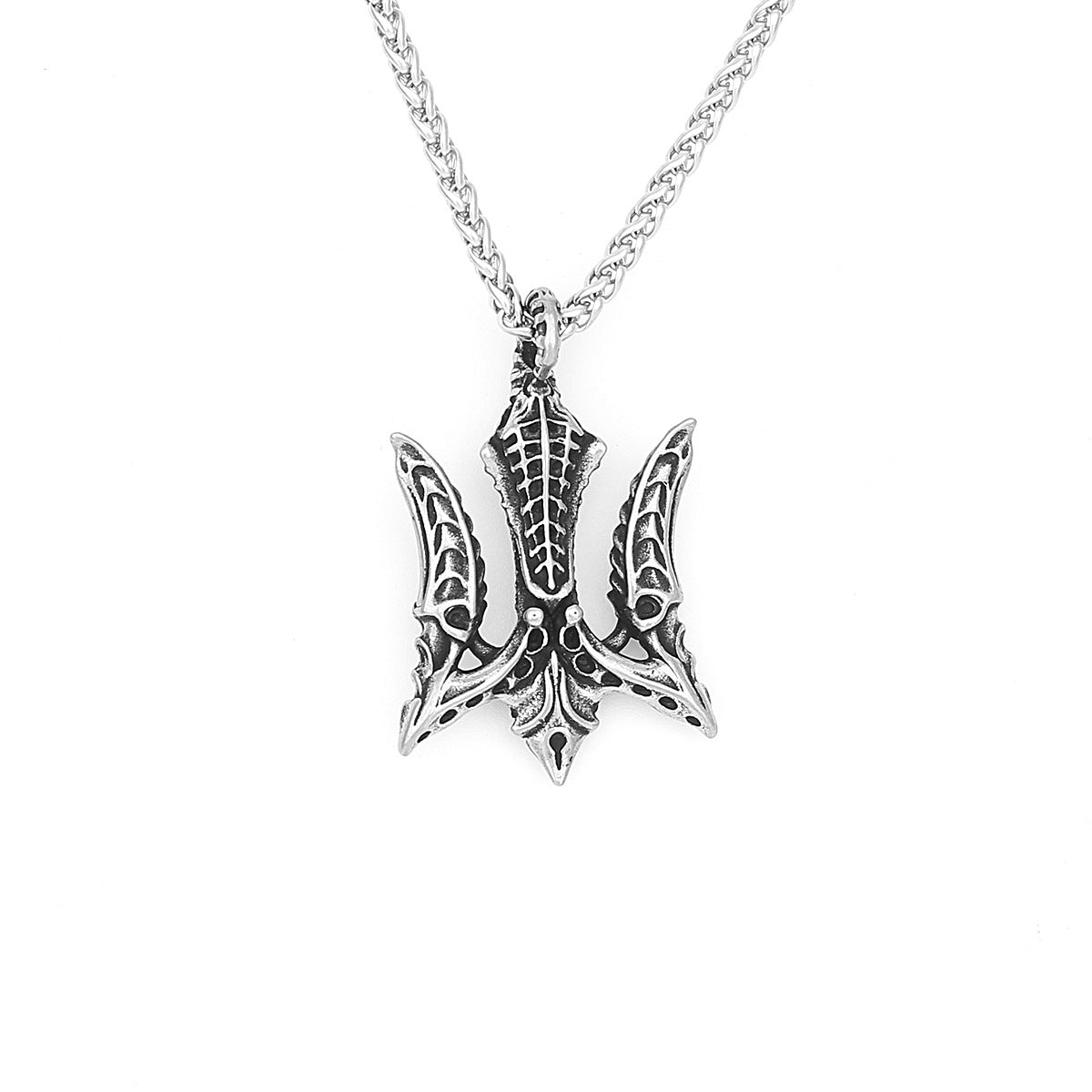 Timeless Mooring - The Nevermore Gothic Pendant Necklace Titanium Steel