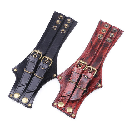 Timeless Retro Armbands - The Nevermore Steampunk Two-layer Leather Bracelet