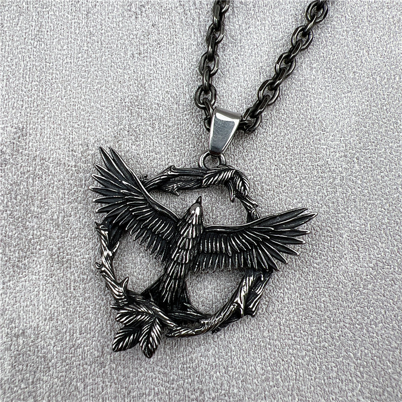 Timeless Sovereign Eagle - The Nevermore Gothic Pendant - Necklace Titanium Steel