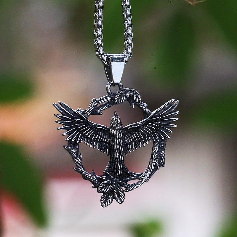 Timeless Sovereign Eagle - The Nevermore Gothic Pendant - Necklace Titanium Steel