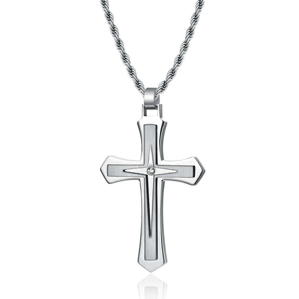 Titan Crest - The Nevermore Titanium Steel Cross For Men