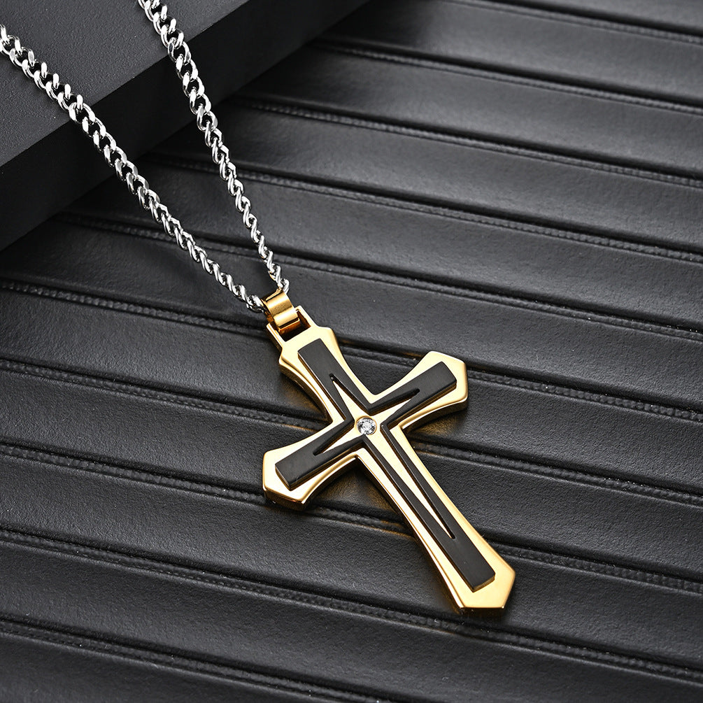 Titan Crest - The Nevermore Titanium Steel Cross For Men