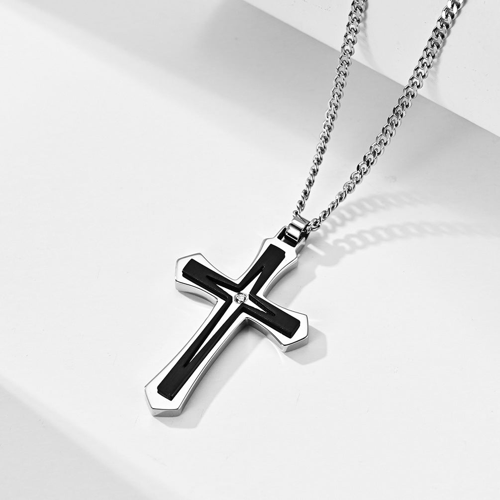 Titan Crest - The Nevermore Titanium Steel Cross For Men