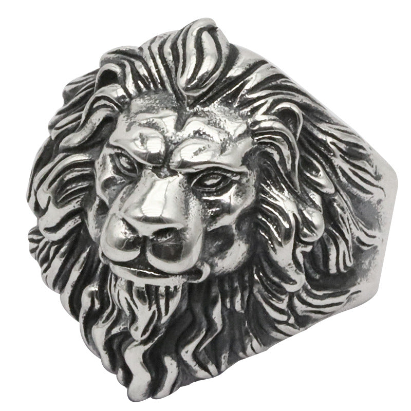 Tollak Lion - The Nevermore Gothic Ring for Men Copper Silver Plated