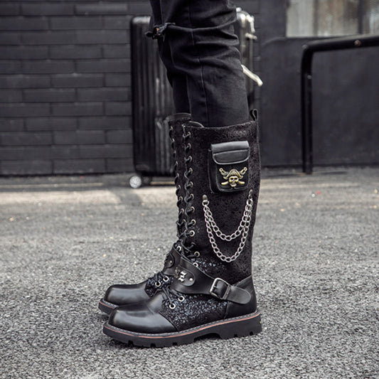 Tristan Moonbeam - The Nevermore Gothic Steampunk Boots for Men Riding Boots