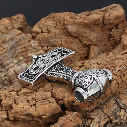 Trond Thor's Hammer - The Nevermore Norse Vikings Pendant Necklace for Men Titanium Steel