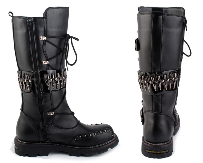 Ulysses - The Nevermore Gothic Steampunk Motorcycle Boots for Men