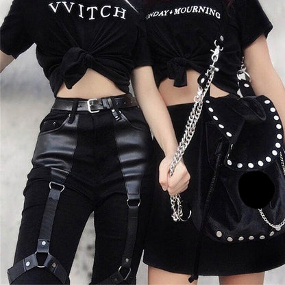 Until Death - The Nevermore Gothic Pants Hoop Trousers for Women