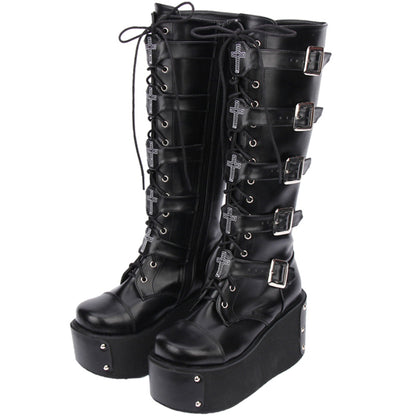 Ursula Steamshadow - The Nevermore Gothic Punk high boots for Women