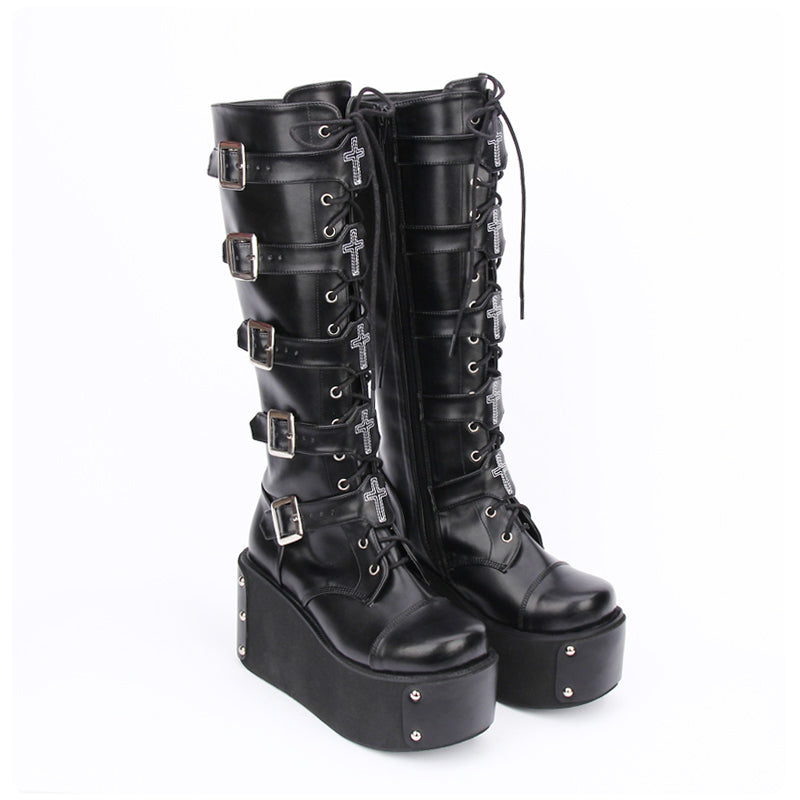 Ursula Steamshadow - The Nevermore Gothic Punk high boots for Women