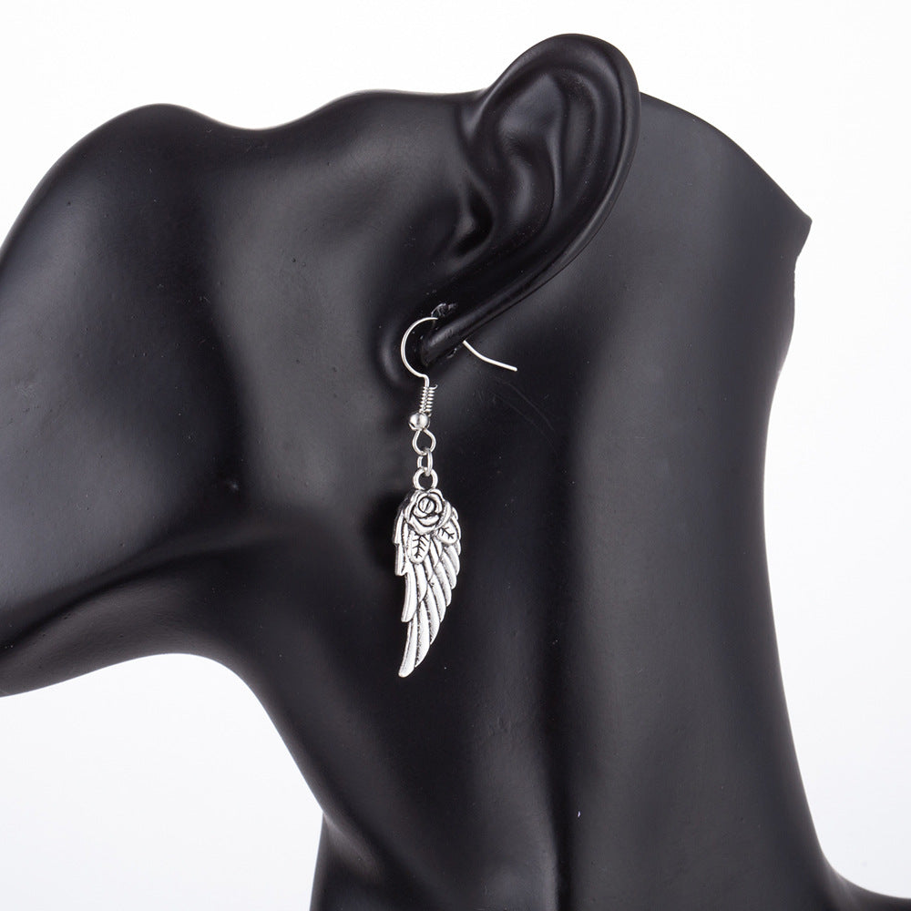 Valentina Abyss - The Nevermore Gothic Earrings Rose in Angel Wings