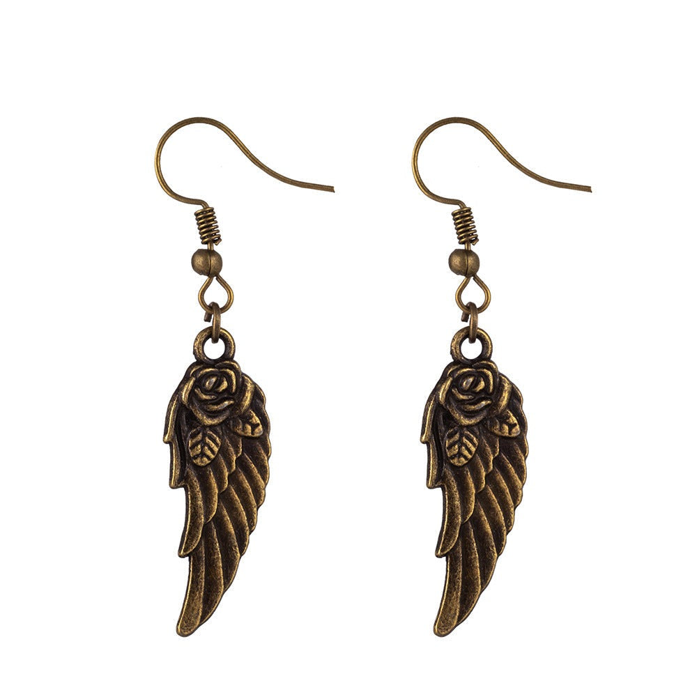 Valentina Abyss - The Nevermore Gothic Earrings Rose in Angel Wings