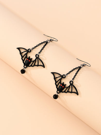 Valentine Balefire Bat - The Nevermore Gothic Earrings