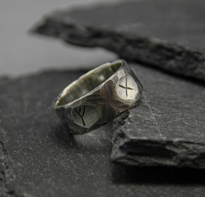 Valkyrie's Valor - The Nevermore Viking Rune 925 Silver Ring for Men