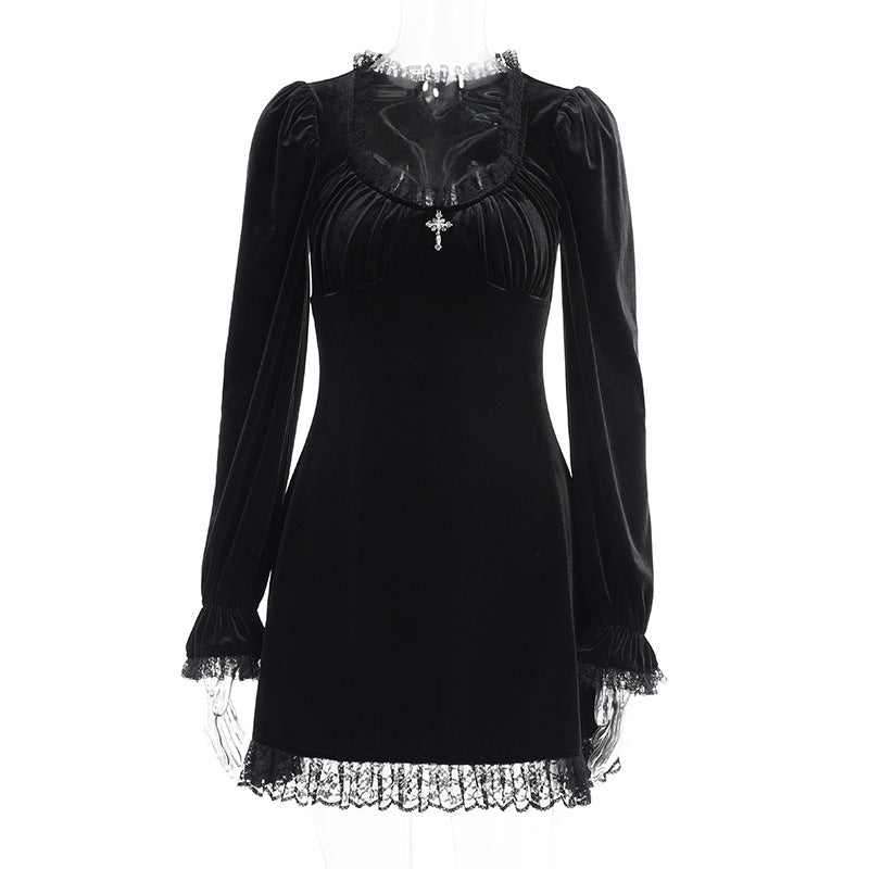 Vexx Zero - The Nevermore Gothic Dress Lace Half Skirt