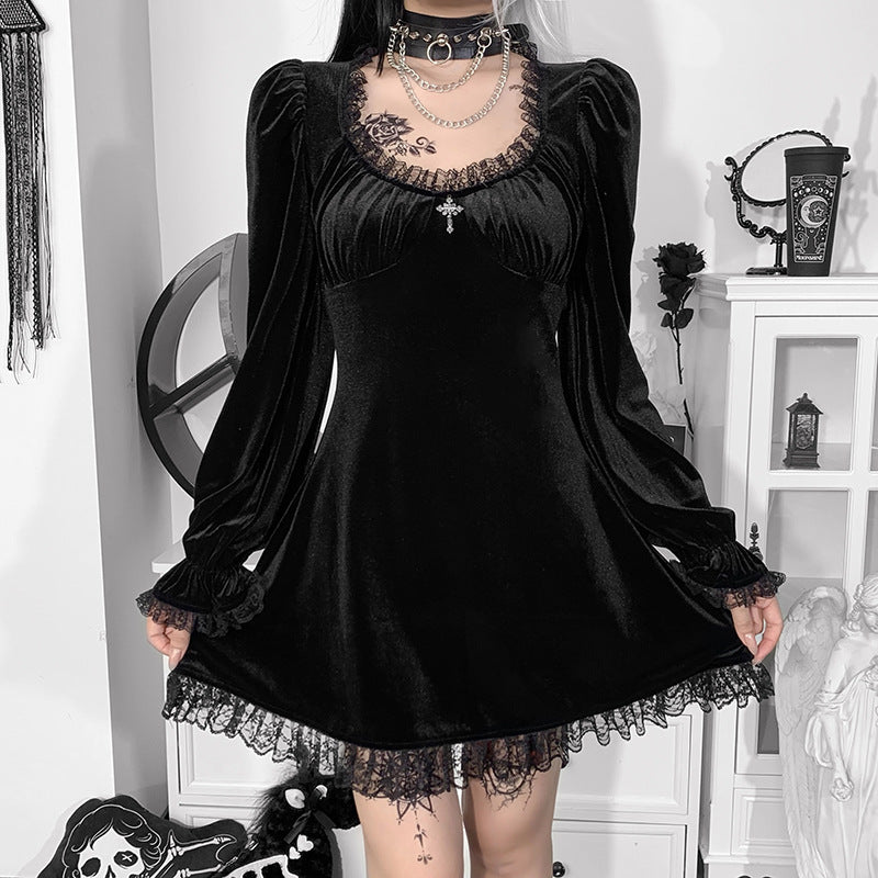 Vexx Zero - The Nevermore Gothic Dress Lace Half Skirt