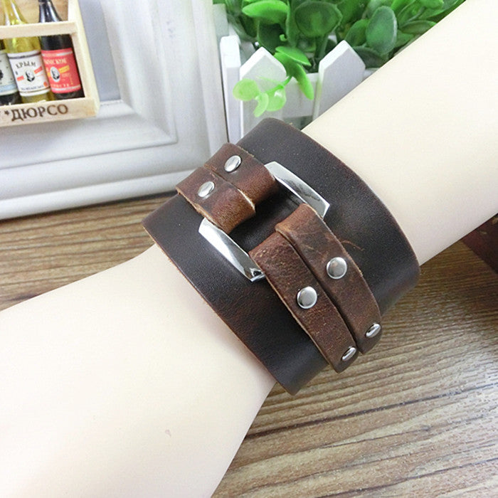 Victorian Arm Cuffs - The Nevermore Steampunk Leather Bracelet