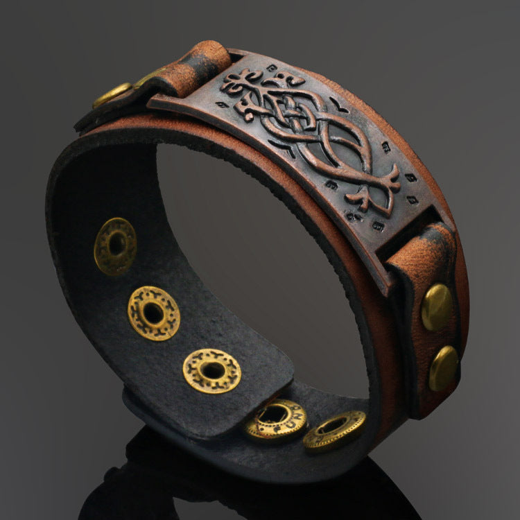 Victorian Era Arm Wraps - The Nevermore Steampunk Leather Bracelet