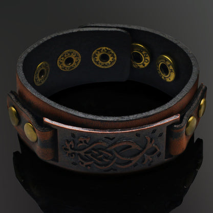 Victorian Era Arm Wraps - The Nevermore Steampunk Leather Bracelet