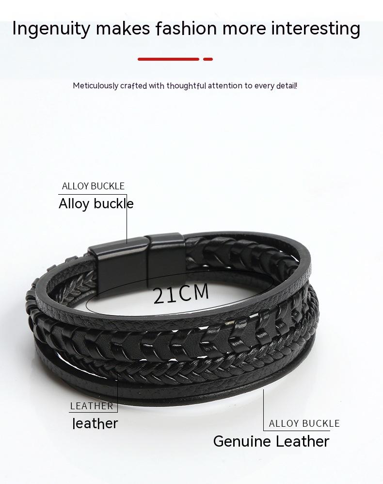 Vigor - The Nevermore Multi-layer Leather Rope Woven Bracelet