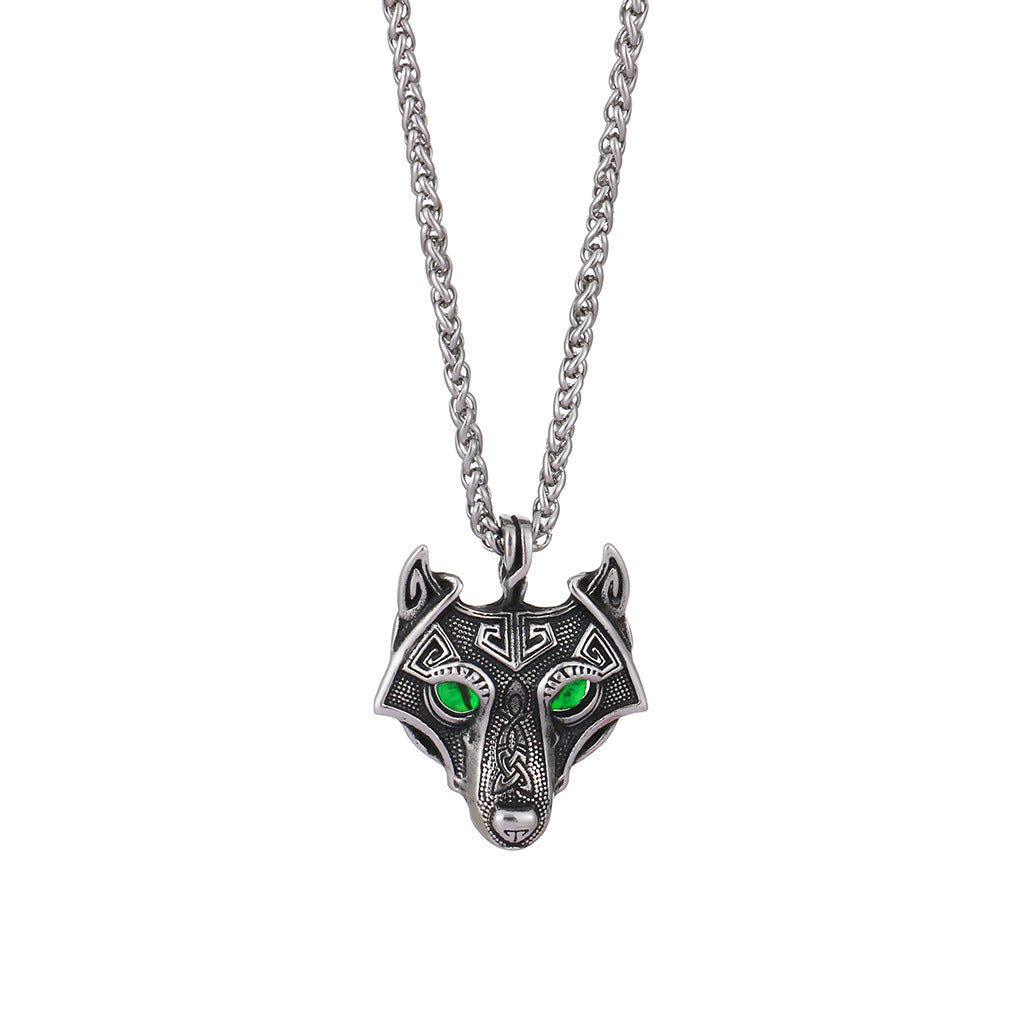 Viking Canine Emblem The Nevermore Gothic Pendant Necklace Stainless Steel Norse