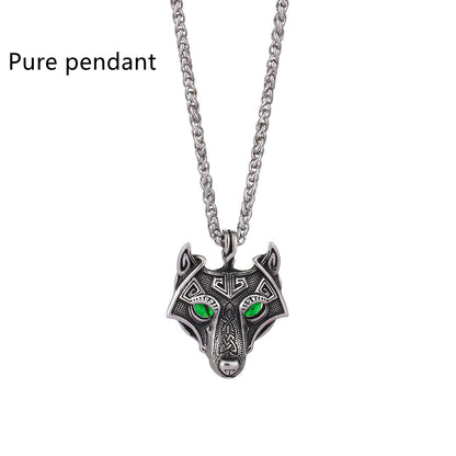 Viking Canine Emblem The Nevermore Gothic Pendant Necklace Stainless Steel Norse