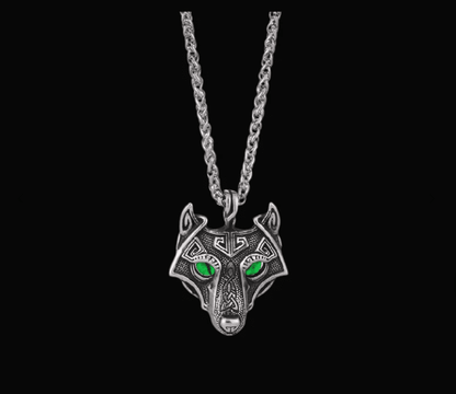 Viking Canine Emblem The Nevermore Gothic Pendant Necklace Stainless Steel Norse