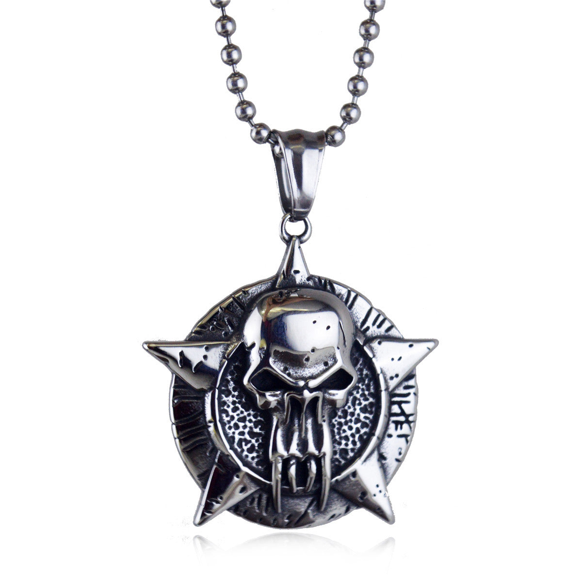 Viking Helm Skull - The Nevermore Gothic Titanium Steel Pendant Necklace Norse