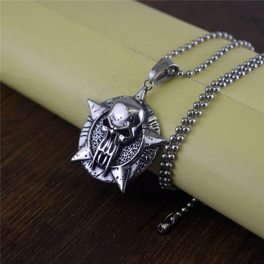 Viking Helm Skull - The Nevermore Gothic Titanium Steel Pendant Necklace Norse