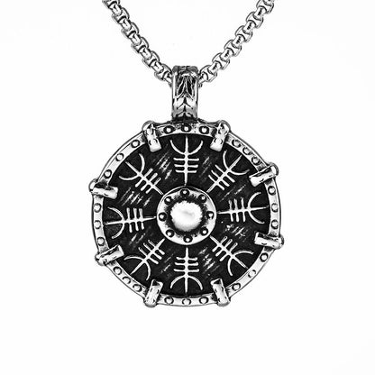 Viking Shield - The Nevermore Gothic Pendant Necklace Titanium Steel