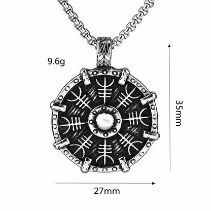 Viking Shield - The Nevermore Gothic Pendant Necklace Titanium Steel