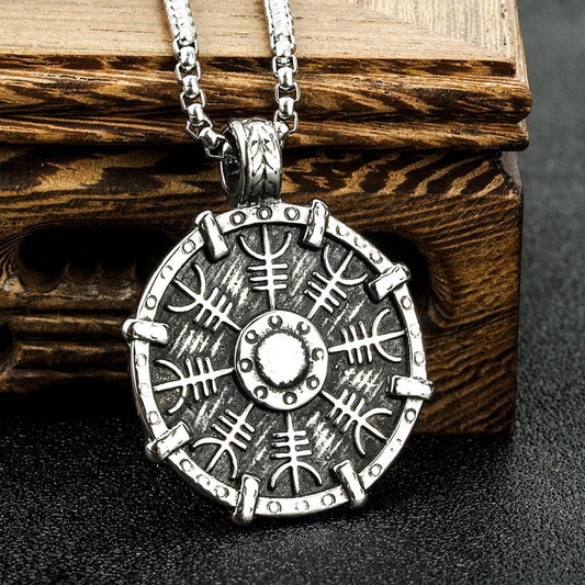 Viking Shield - The Nevermore Gothic Pendant Necklace Titanium Steel