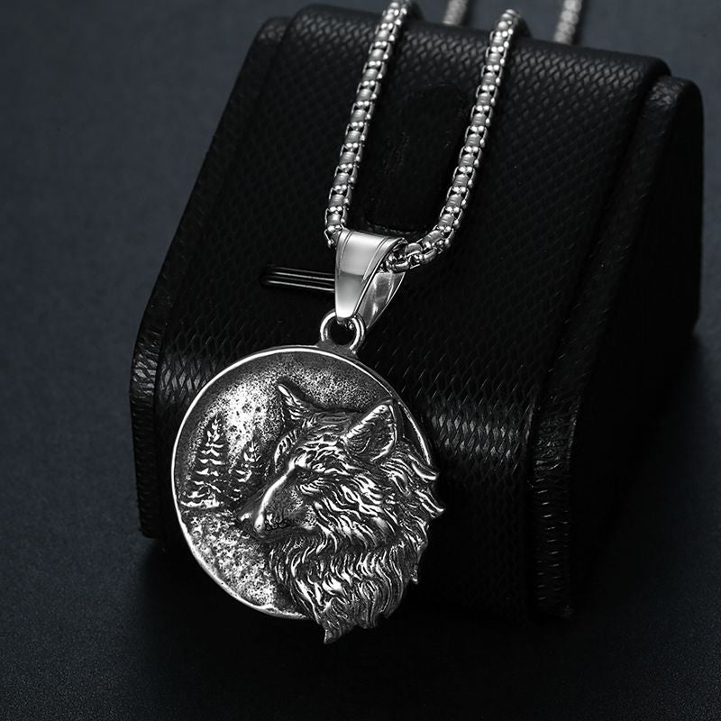 Viking Wolf Head - The Nevermore Gothic Pendant Titanium Steel